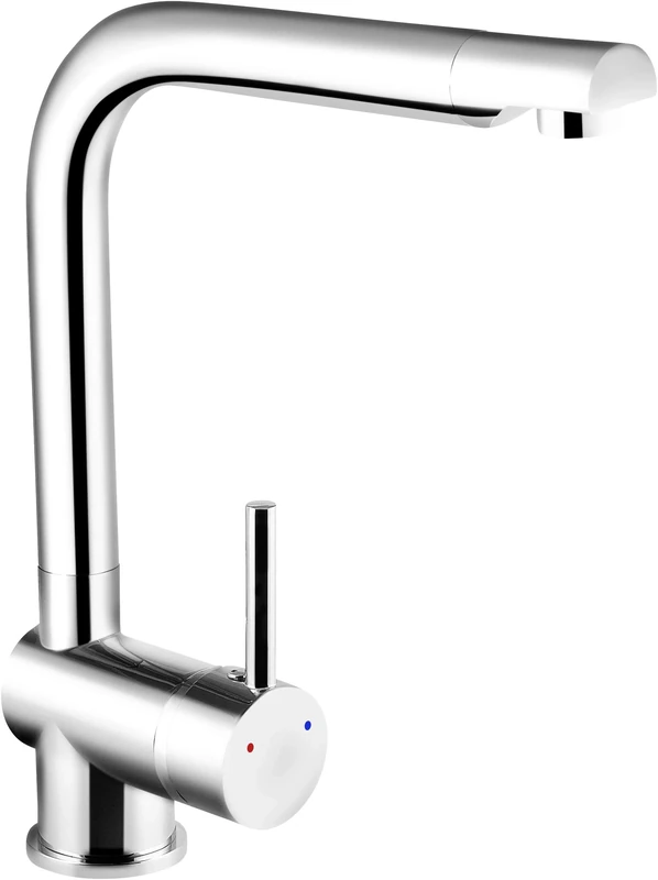 Cornat Solana SOL5 Single-Lever Sink Fitting Quality Brass Body Chrome-Plated 360° Pivoting Spout/High-Pressure Tap, Silver