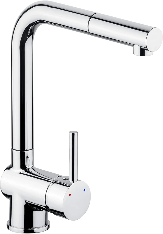 Cornat Livenne LIV53 Single-Lever Sink Fitting Quality Brass Body Chrome-Plated Extendable Hose Spray Head and 360° Pivoting Spout/High-Pressure Kitchen Tap