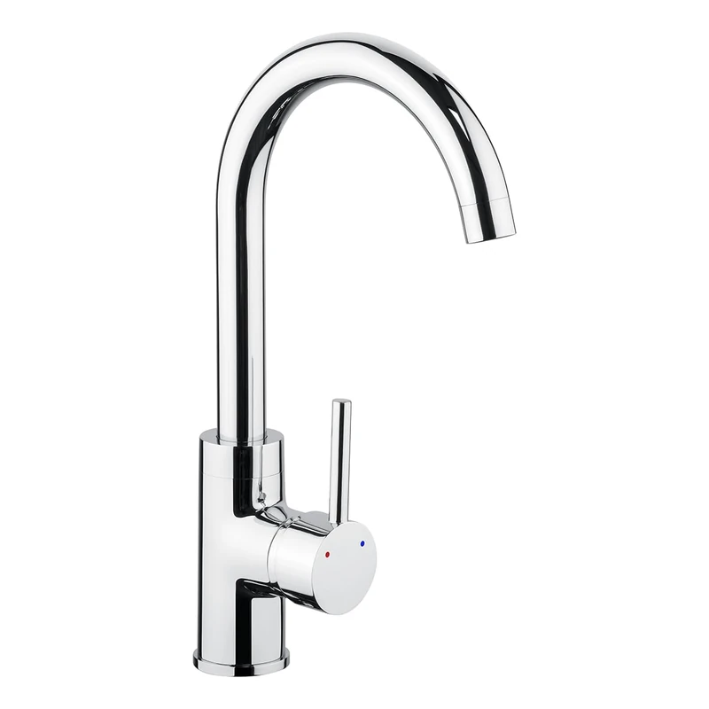Cornat Fuerte FUEH5 Single-Lever Sink Fitting Quality Brass Body Chrome-Plated Pivoting Spout High Pressure Kitchen Tap