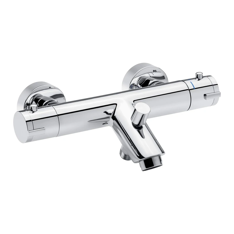 Cornat Alan ALA2 Thermostat Fitting High-Quality Brass Body Chrome-Plated with Temperature Selection Handle and Hot Water Barrier/Single Lever Wall Mounting Mixer/Bath Tap
