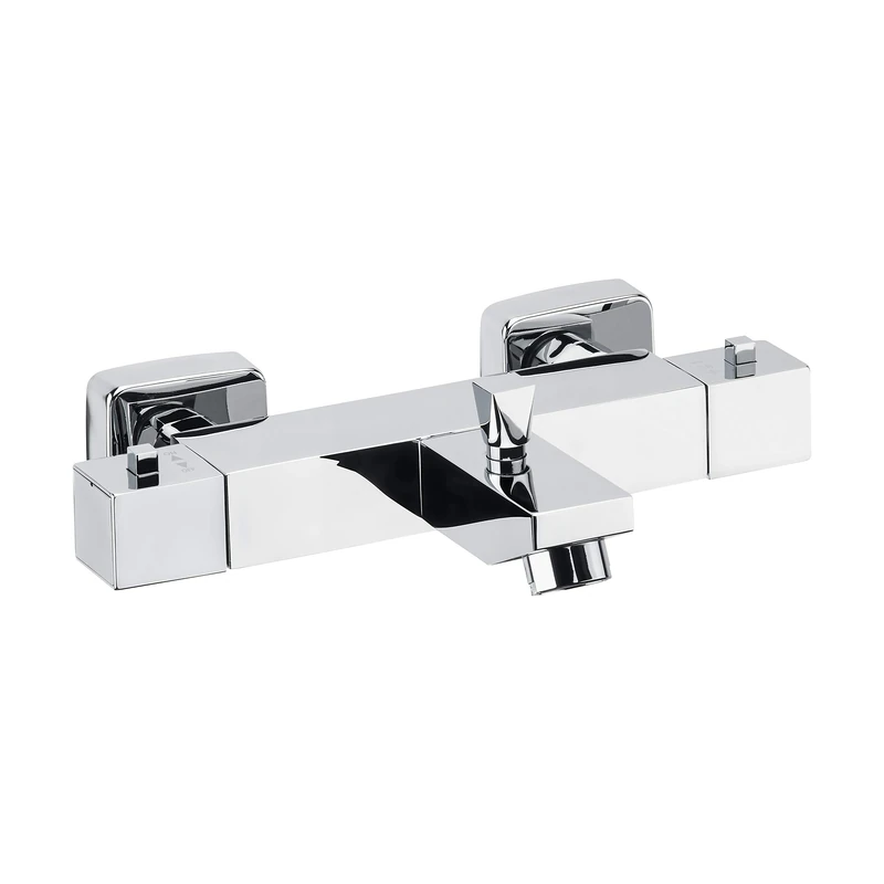 Cornat Zaida ZAI2 Thermostat Fitting High-Quality Brass Body Chrome-Plated with Temperature Selection Handle and Hot Water Barrier/Single Lever Wall Mounting Mixer/Bath Tap