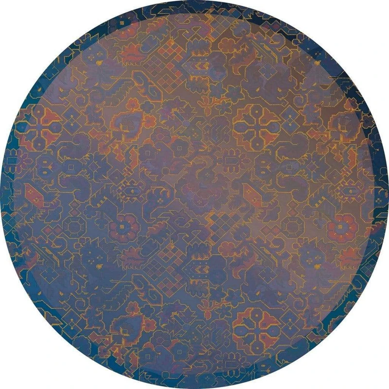 Komar D1-045 Dot, selbstblebende Vlies Fototapete Self-Adhesive and Round Photo Wallpaper, Bronze, Blue, Größe: 125 x 125 cm