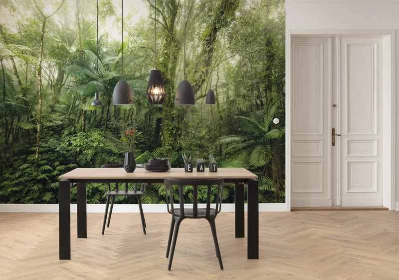Komar X7-1009 Non-Woven Mindfulness Size: 350 x 250 cm 7 Panels Width 50 cm Wallpaper Decoration Wall Wallpaper Rain Forest Jungle X7-1009 Photo Wallpaper Green Yellow