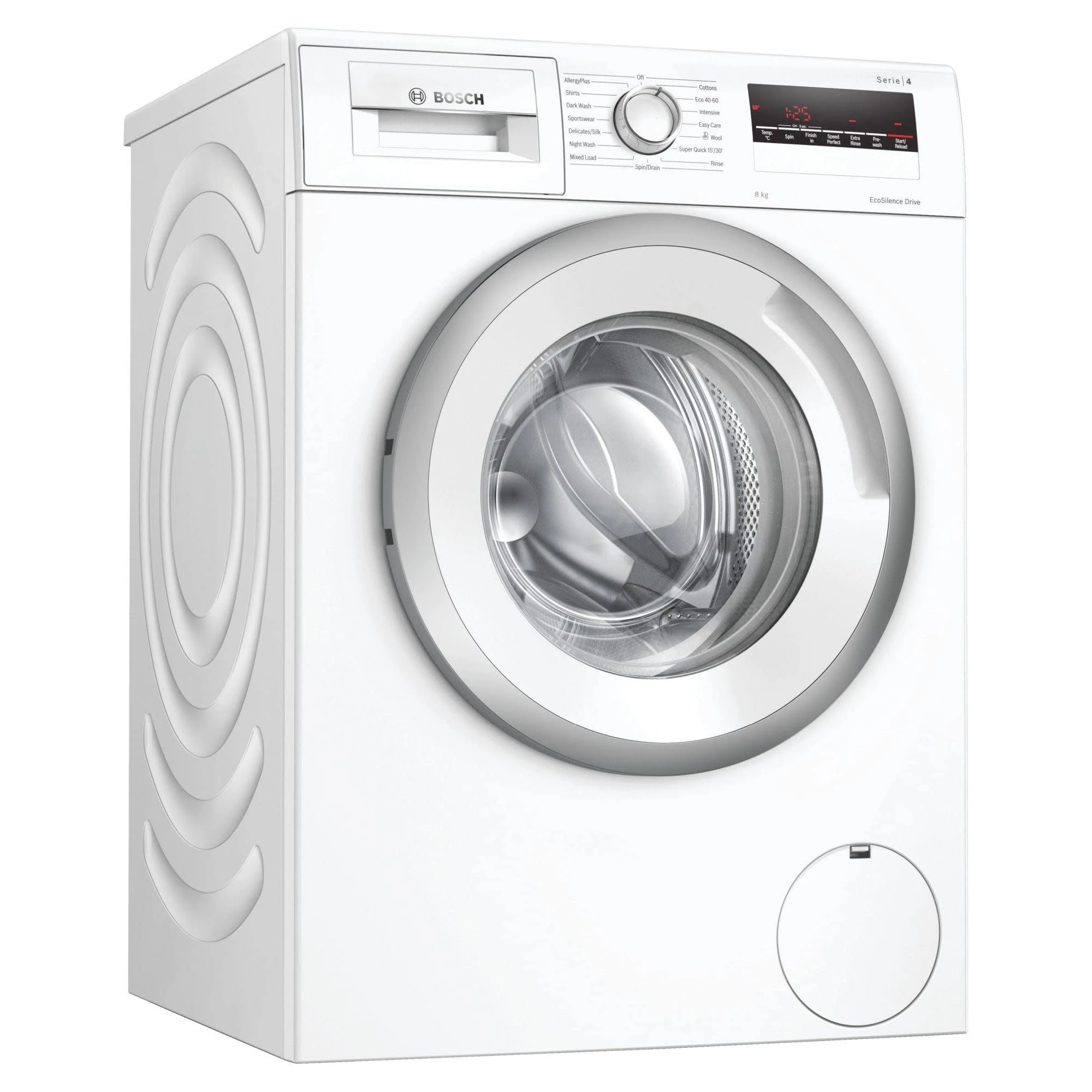Bosch Home & Kitchen Appliances WAN28281GB Washing Machine, 8kg Capacity, AllergyPlus, SpeedPerfect, White, Freestanding