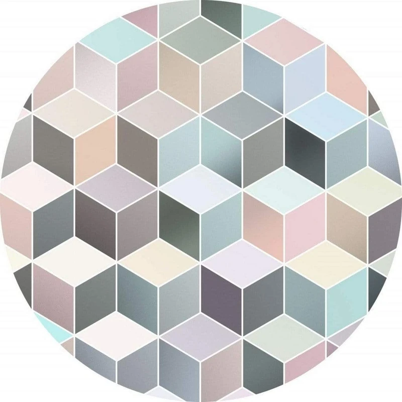 Komar D1-012 Dot, selbstblebende Vlies Fototapete Self-Adhesive and Round Photo Wallpaper, Colourful, Größe: 125 x 125 cm