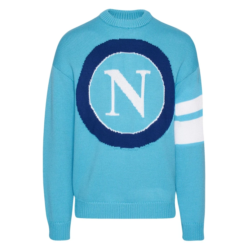 GCDS X Wool Sweater Napoli SSC Knitted Sweater Unisex Adult, unisex_adult, NA21M020005, Light Blue, S