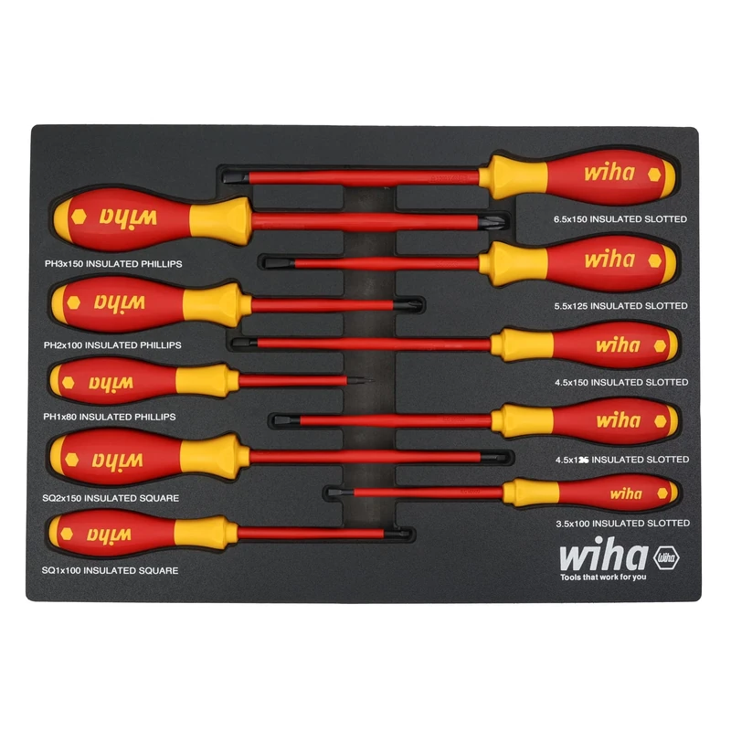 10 Piece Insulated SoftFinish Cushion Grip Screwdriver Set