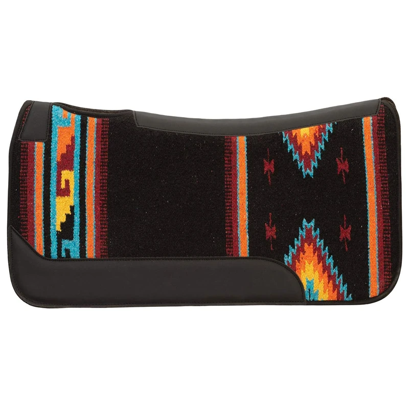 Weaver Leather Pony Contoured Wool Blend Felt Pad, Black/Orange/Navy