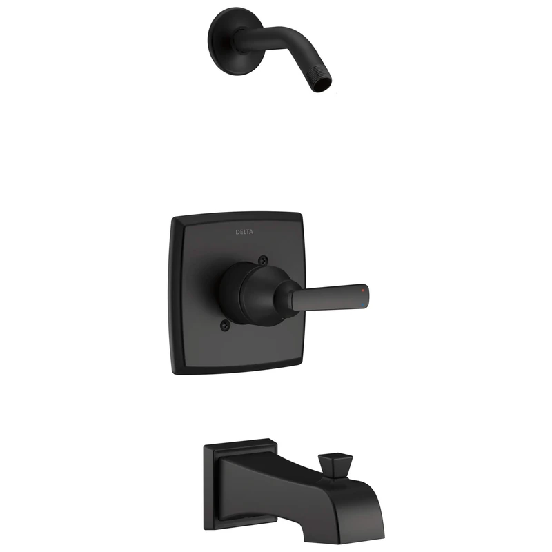 Delta Faucet T14464-BLLHD Ashlyn Monitor 14 Series Tub and Shower Trim - Less Head Tub & Shower, Matte Black