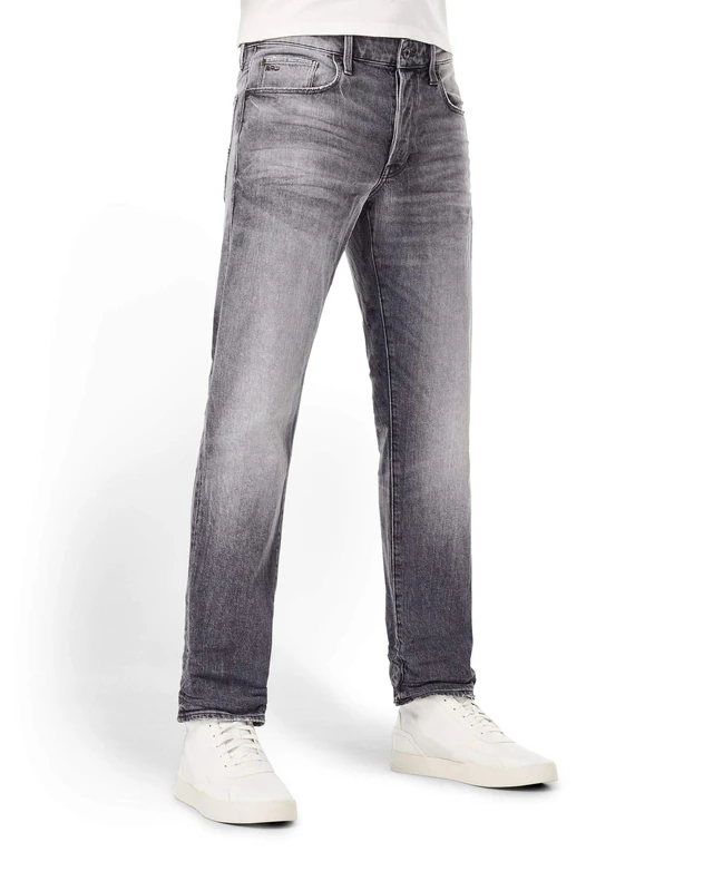 G-STAR RAW Men's 3301 Regular Straight Jeans, Grey (faded anchor 51002-C530-C282), 34W / 30L - Image 1