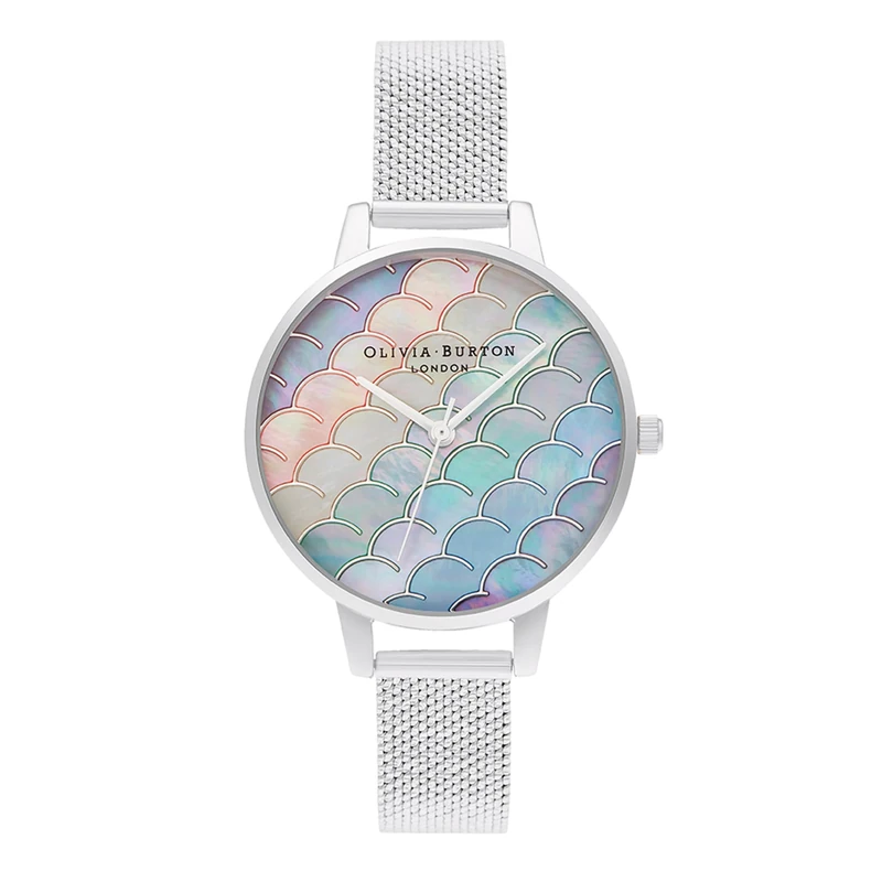 Olivia Burton Analogue Quartz Watch for Women Under The SEA Collection with Silver Stainless Steel Mesh Bracelet - OB16US46