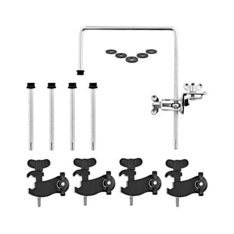 Meinl Percussion Microphone Clamp Set - Mounting Set for Microphone for Drum Sets - Steel, Black (MPMDS)