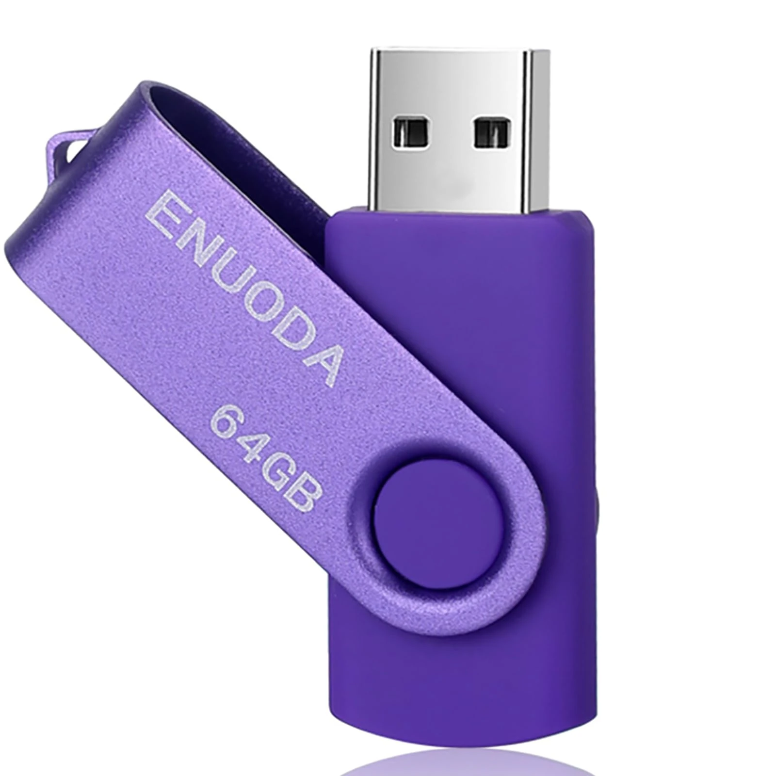 ENUODA Memory Stick 64GB USB 2.0 Flash Drive Swivel Design Fold Storage Thumb Drive (Purple)