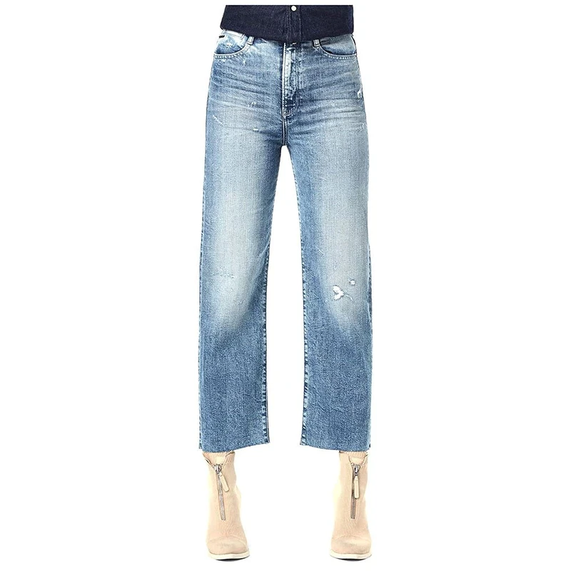 G-Star Women's Tedie Ultra High Straight Ripped Edge Ankle Jeans, Blue (sun faded ice fog destroyed D17177-B767-C275), 30W / 32L