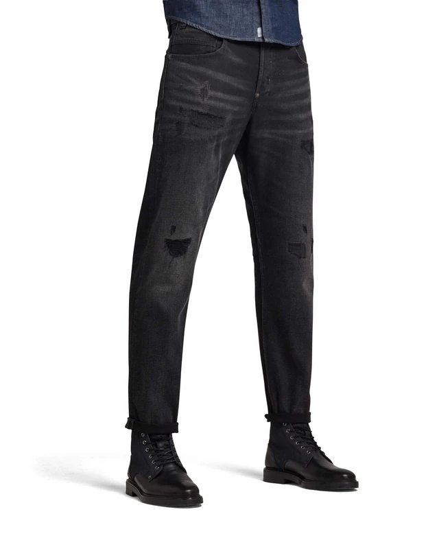 G-Star Men's Alum Relaxed Tapered Jeans, Black (worn in tar black restored D17232-C526-C271), 28W / 32L - Image 1