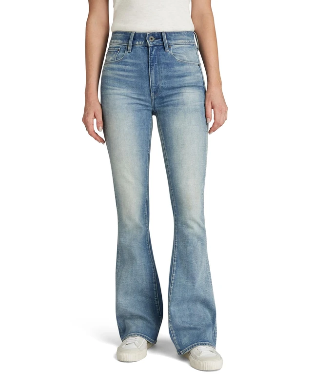 G-Star Women's 3301 High Flare Jeans, Blue (vintage cool aqua D01541-C052-C277), 29W / 32L