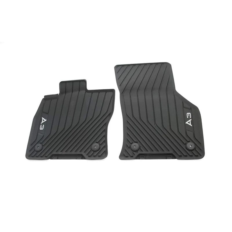 Audi 8Y1061501041 Rubber Floor Mats, All-Weather Mats, 2 x Front Rubber Mats with A3 Lettering, Not for Mild Hybrid/eTFSI