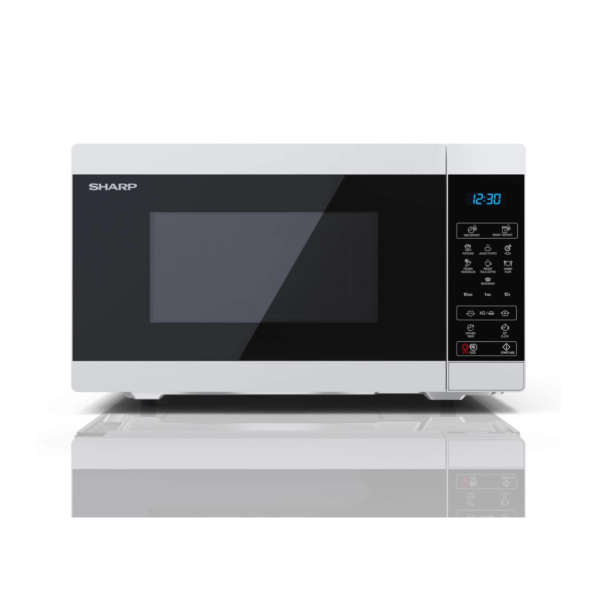 SHARP YC-MS252AU-W 25 Litre 900W Digital Microwave, 11 power levels, ECO Mode, defrost function, LED cavity light - White