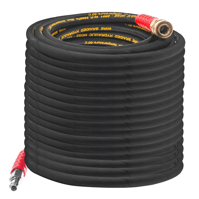 Hourleey 50FT Pressure Washer Hose with 3/8 Inch Quick Connect, High Tensile Wire Power Washer Hose, 4000 PSI - Image 1