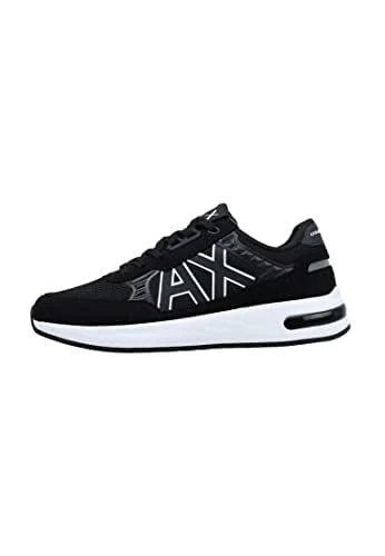 Armani Exchange Men's Dusseldorf Embossed Geometric Motifs Sneaker, Black, 8 UK