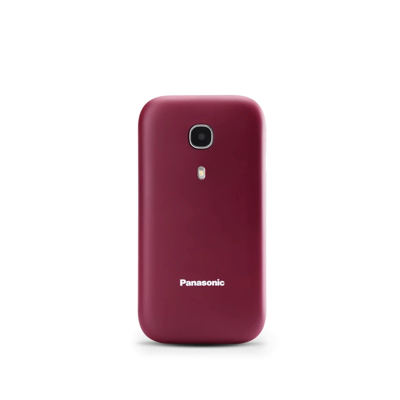 Panasonic KX-TU400EXR Basic Mobile Phone for Kids and Elderly – Sim-free & Unlocked, Easy Buttons, SOS Emergency, Durable Flip Phone, Compact & Long Life Battery, Dumb Phone, Brick Phone, Red
