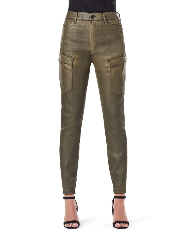 G-Star Women's High G-Shape Cargo Skinny Pants, Green (combat glint cobler D19011-5245-C246), 30W / 34L