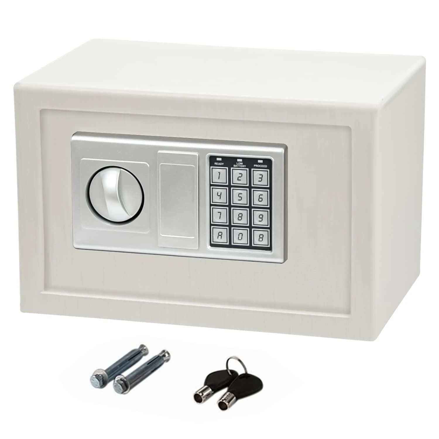 Heavy Duty Steel Digital Electronic Security Safe Home Office Money Safety Box By Crystals® (8.5L Electric Safe_White)