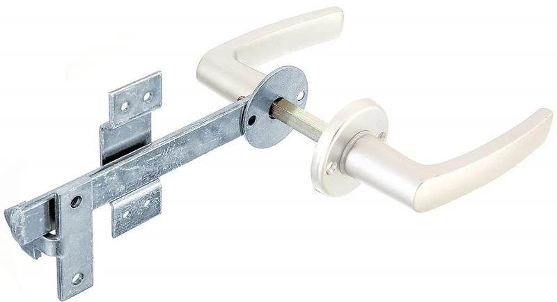 Alberts 213053 Wattle Fence Single gate Latch | Handle and Rosette Made of Aluminium | electrogalvanised Blue | Total Length 170 mm