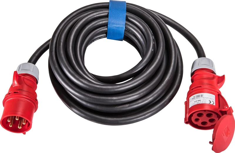 SIROX® CEE Extension, 32 A, H07RN-F Cable Colour Black, Cross Section 5 x 6.0 mm², Length 10 m, Phase Inverter No