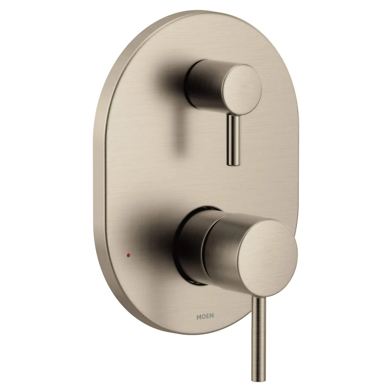 Moen UT3290BN Align M-CORE 3-Series 2-Handle Shower Trim with Integrated Transfer, Valve Required, Brushed Nickel
