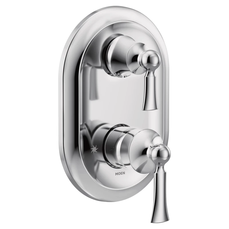 Moen UT5500 Wynford M-CORE 3-Series 2-Handle Shower Trim with Integrated Transfer, Valve Required, Chrome