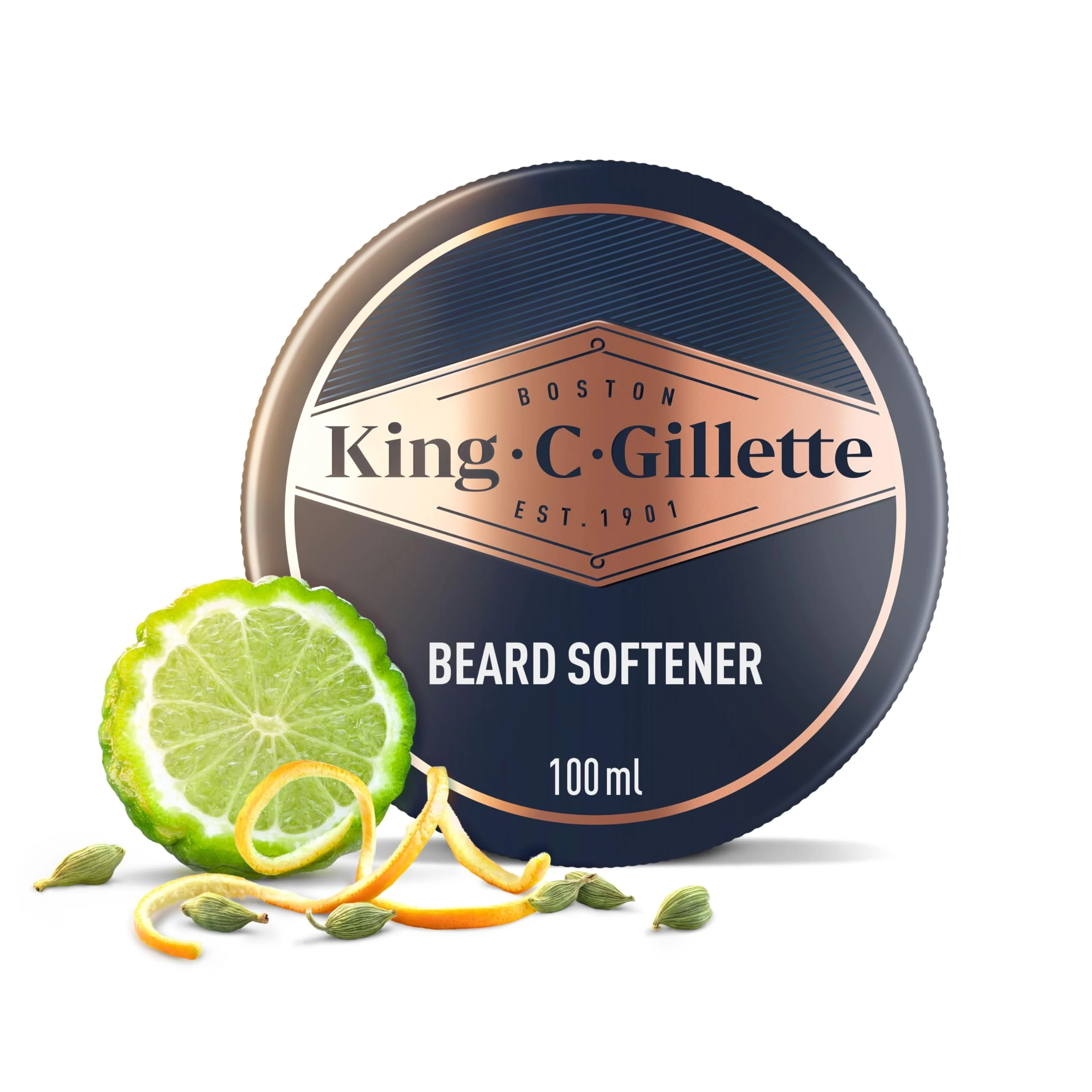 King C. Gillette Men's Beard Softener, Lightweight & Deep Beard Conditioning, Infused with King C. Gillette Signature Scent with Notes of Sandalwood, Cedar, Bergamot, Cardamon Seeds & Mandarin, 100ml