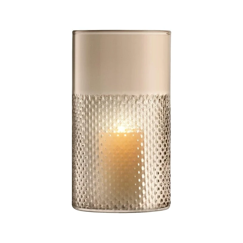 LSA International Wicker Vase/Lantern H25cm Taupe| 1 Unit | Mouthblown & Handmade Glass | WR15