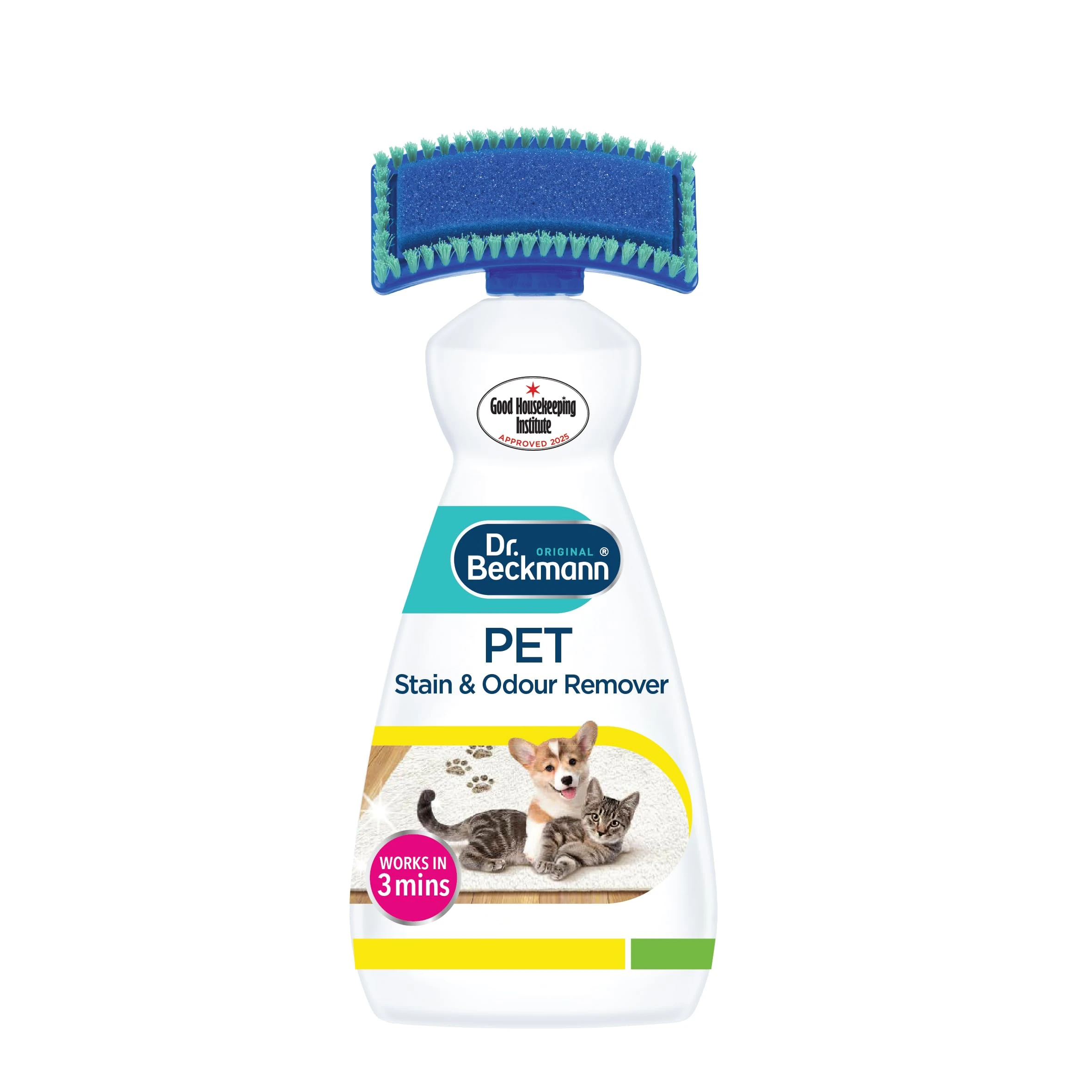 Dr. Beckmann Pet Stain & Odour Remover, Eliminates stains and odours caused by pets, incl. applicator brush, 650 ml
