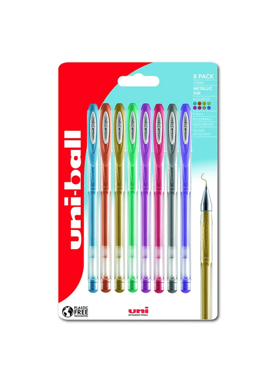 uni-ball UM-120-NM Signo Metallic Gel Pens - 8 Pack