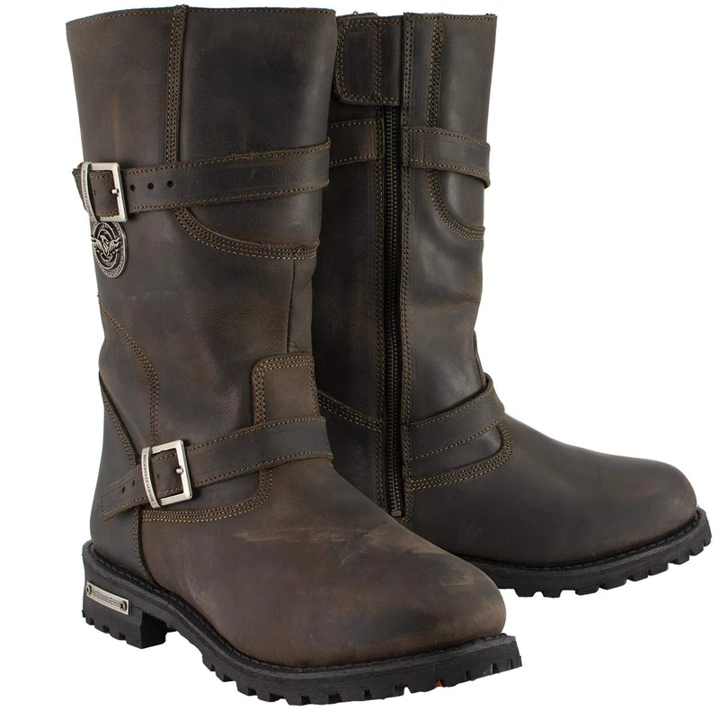 Milwaukee Leather MBM9063 Men's Classic Distressed Brown Leather Motorcycle Engineer Riding Biker Boots - 12 - Image 1