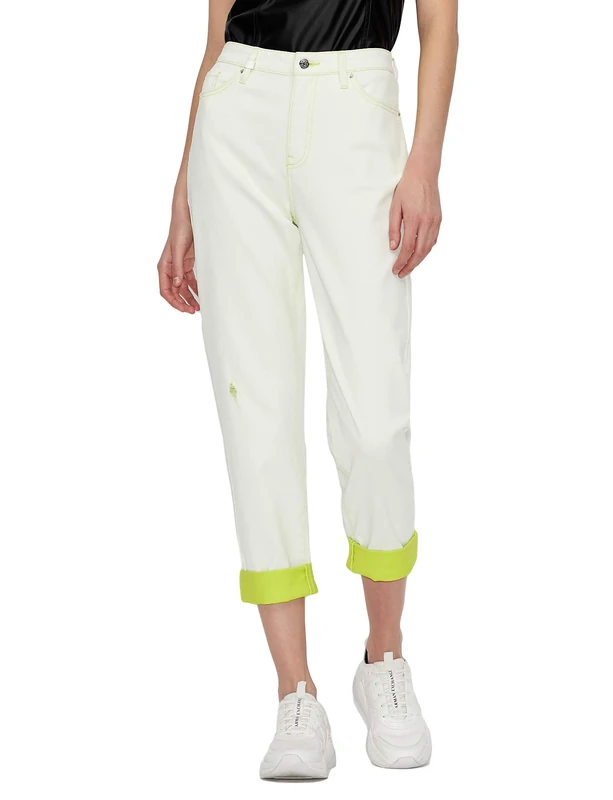 Armani Exchange Women's Boyfriend Fit Jeans Jeans, Acid Lime, 24