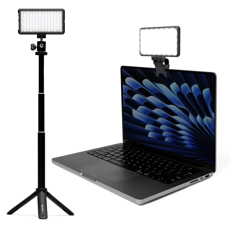 Lume Cube - Broadcast Lighting Kit - Webcam Light for Computer - Video Conference Lighting Kit for Laptop - Adjustable Brightness & Color Temperature - Tripod & Suction Mount - Image 1