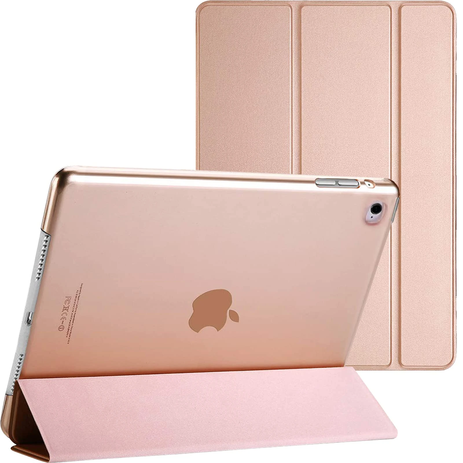 For Apple iPad Air 2/2nd Generation A1566 A1567 Smart Case with Automatic Magnetic Wake/Sleep (ROSE GOLD)