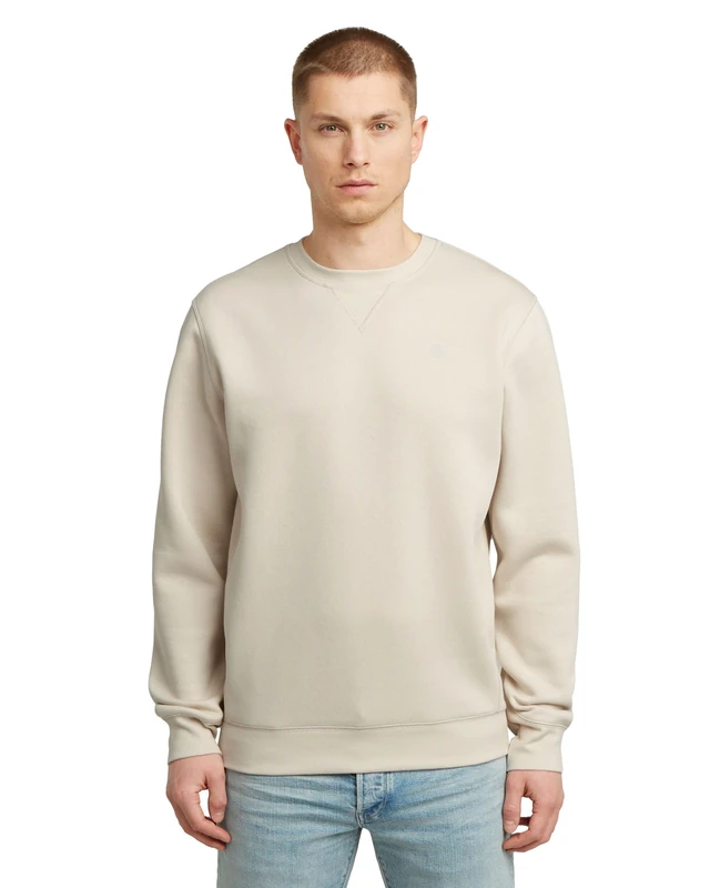 G-STAR RAW Men's Premium Core Sweater, Beige (whitebait D16917-C235-1603), XXL - Image 1
