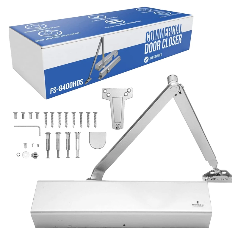 FORTSTRONG Commercial Door Closer - FS-8400 - Heavy Duty Adjustable Grade 1 Standard Automatic Door Closing Hinge - ADA Compliant - Hold Open Function
