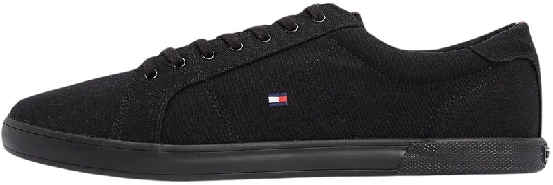Tommy Hilfiger Men’s Vulcanised Trainers, Black (Black/Black), 13