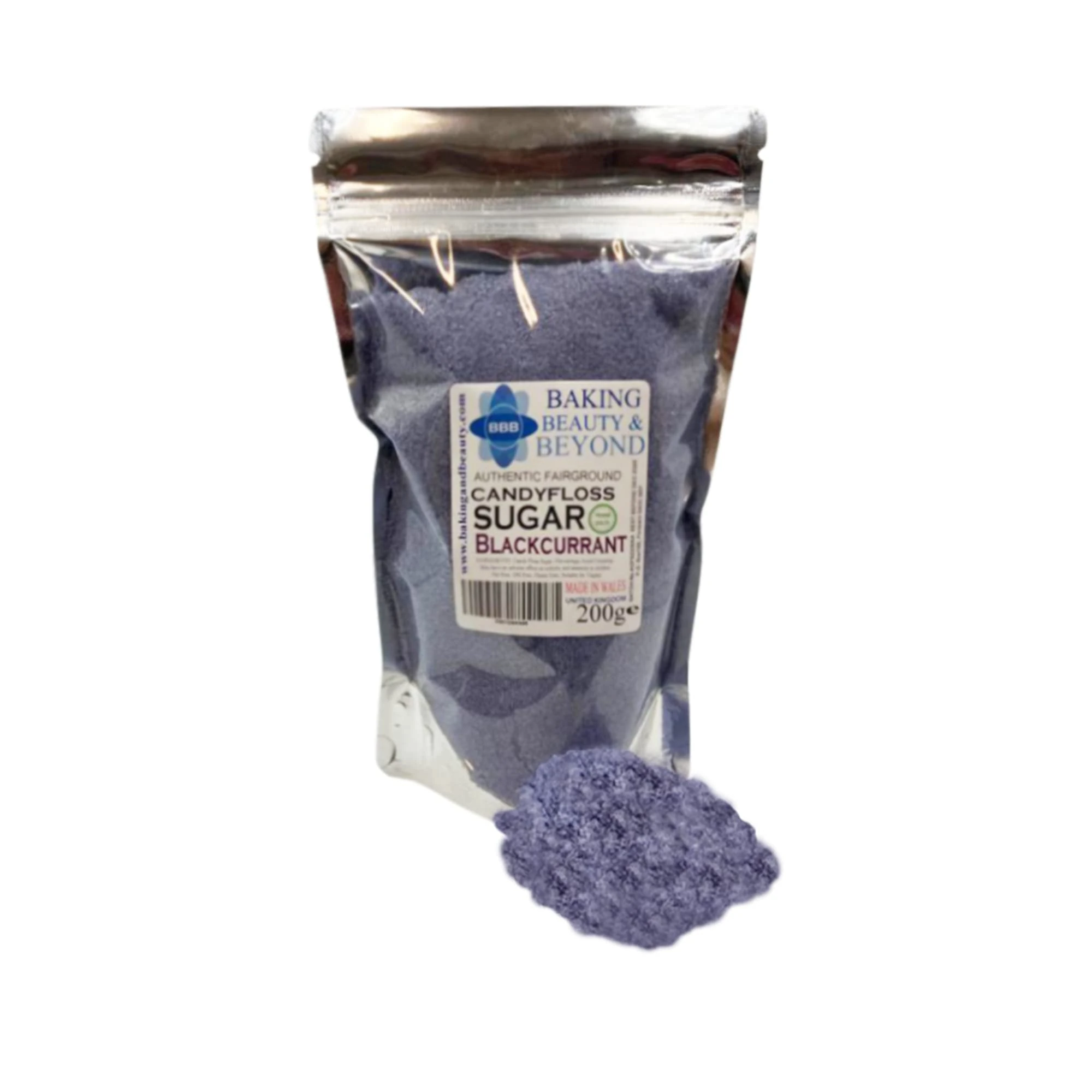 Baking Beauty and Beyond Premium Candy Floss Sugar 200g - Blackcurrant Flavour