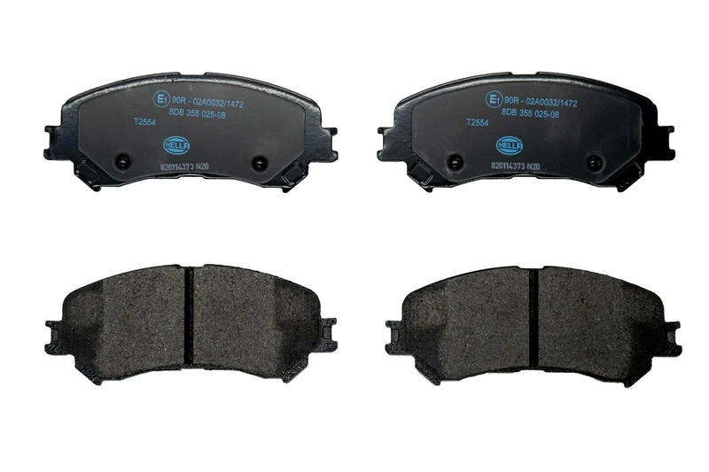 HELLA 8DB 355 025-081 Brake pad set - prepared for wear indicator - T2554 - for e.g. RENAULT