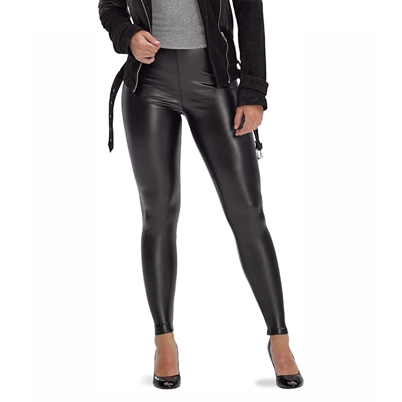 HUE Women's Sleek Effect High Waist Leggings, Black, 1X