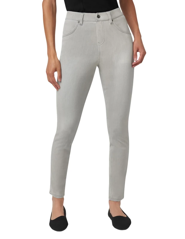 HUE Women's Ultra Soft High Waist Denim Leggings, Silver Grey Wash, 3X