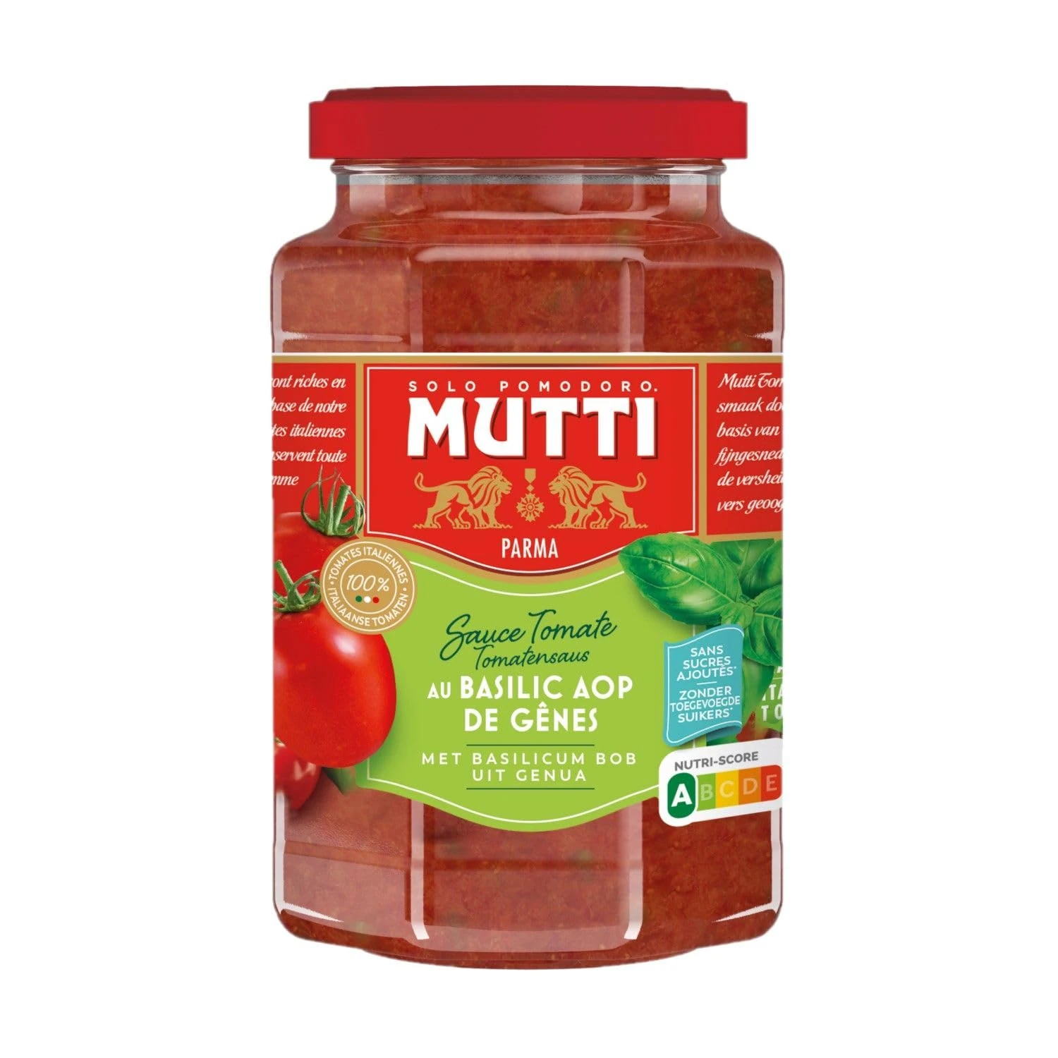 Mutti Pasta Sauce Rossoro Tomato With Genovese Basil Pdo, 400 g (Pack of 6)