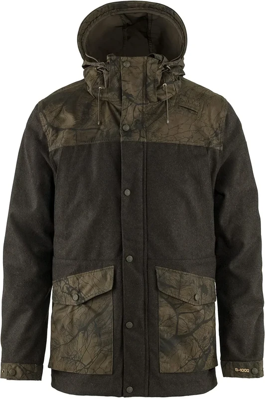 FJALLRAVEN F86903-633-636 Värmland Wool Jacket M Dark Olive-Dark Olive Camo L