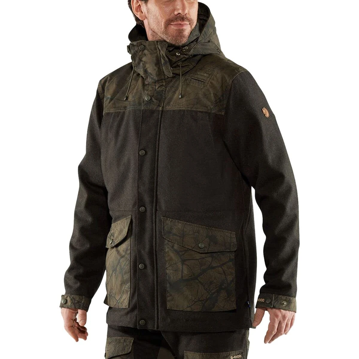 FJALLRAVEN F86903-633-636 Värmland Wool Jacket M Dark Olive-Dark Olive Camo XXXL