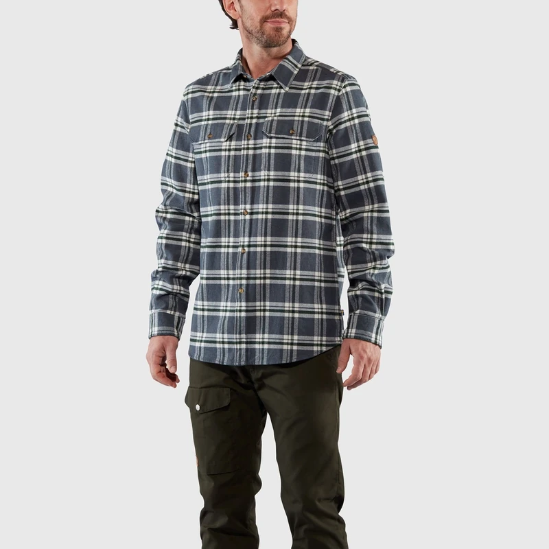 FJALLRAVEN F82978-030 Övik Heavy Flannel Shirt M Dark Grey S